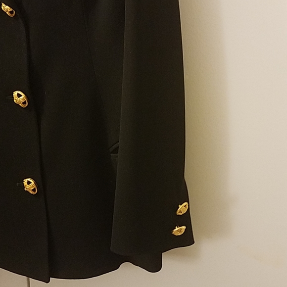 Black double-breasted jacket w/gld buttons - Picture 3 of 4